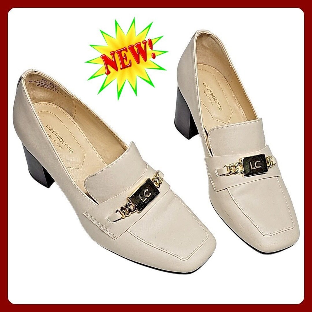 Liz‎ Claiborne Melba Loafer Pumps 6M Women Beige LN